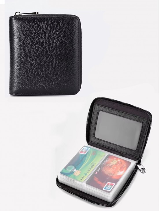 Faux Leather Solid Color Credit Card Wallet